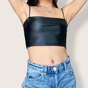 Faux Leather Top